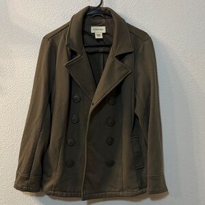 St. John's Bay Olive Double-Breasted Peacoat